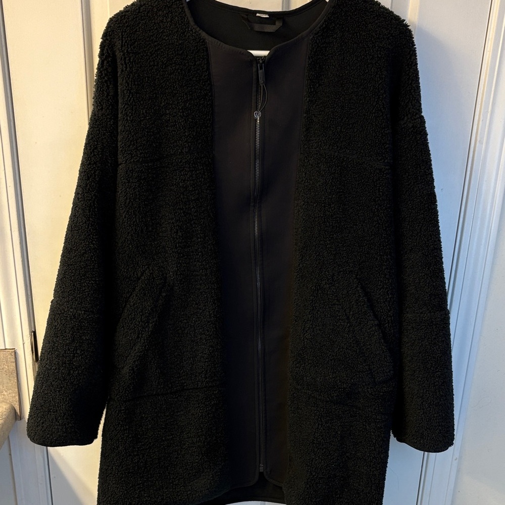 Lululemon collarless textured fleece jacket